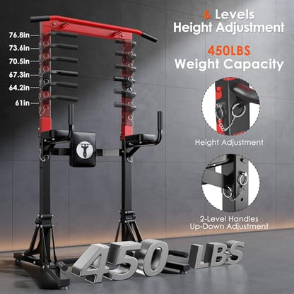 SogesPower Foldable Power Tower Pull Up Bar Station,FreeStanding Dip Bar