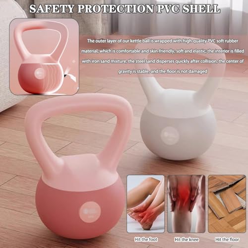 Kettlebell Weights Beginner Fitness Training Soft Kettle Bells, Women's Body Shaping Dumbbell, Frosted Handle, Gym Equipment(Pink-6kg) - color: Pink-6kg