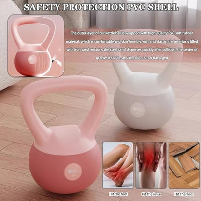 Kettlebell Weights Beginner Fitness Training Soft Kettle Bells, Women's Body Shaping Dumbbell, Frosted Handle, Gym Equipment(White-grey-4kg) - color: White-grey-4kg