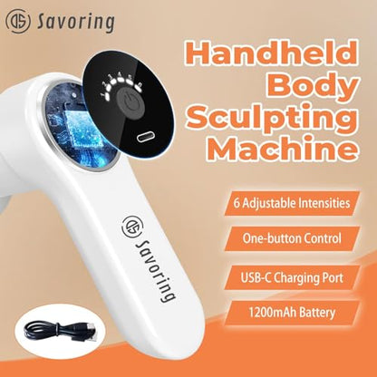 Cordless Body Massage Lymphatic Drainage Tool, 5-in-1 Handheld Body Sculpting Machine, Electric Cellulite Massager with 6 Speeds, Rechargeable & Portable Cellulite Roller for Thighs Butt Fat