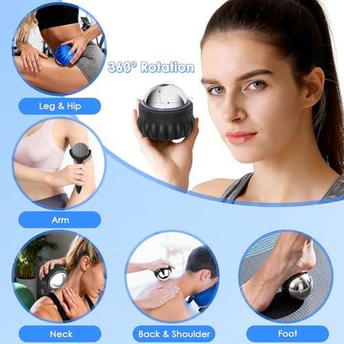 Massage Ice Roller Ball - Cold & Heat Therapy Roller for Deep Tissue Massage Pain Relief, Plantar Fasciitis Roller (Set of Three) - color: Set of 3