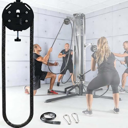 Endless Rope Trainer For Home Gym, Infi-nity Rope Machine, Adjustable Resistance Cable Pulley Machine (3-30kg), Portable Home Gym Equipment For Hiit, Cardio, – No User Weight Limit - color: Black