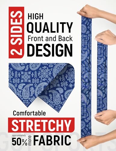 UPF 50+ Cooling Bandana for Men & Women - Thermoregulation, Moisture-Wicking, Sun Protection Bandana Neck Wraps - color: Navy Paisley