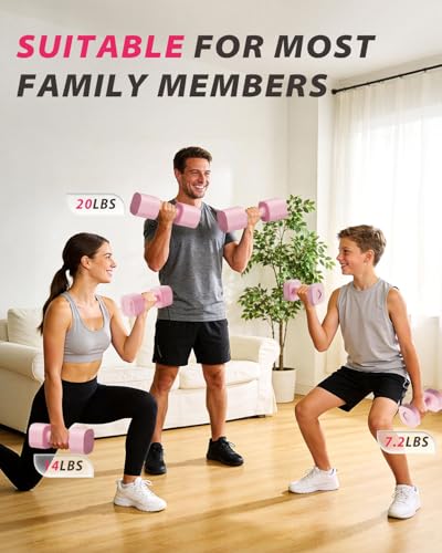 Ragebby Adjustable Dumbbell Set of 2, Weights for Men and Women at Home - color: PINK, style: 10LB(5LB Pair)