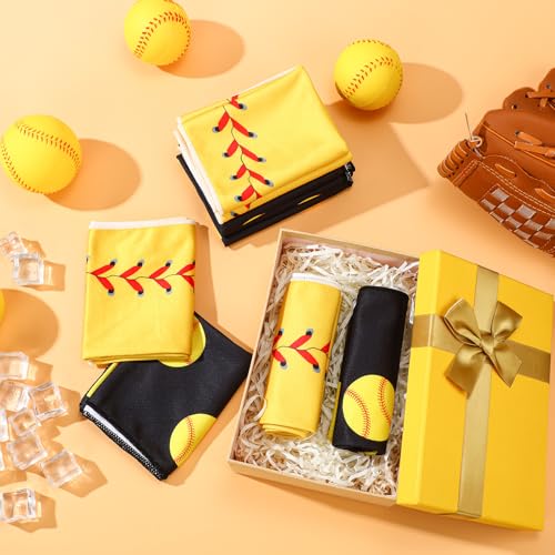 12 Pcs Softball Cooling Towels 30" x 9" Quick Dry Microfiber Sweat Towels for Workout, Gym, Running, Softball Teams Sports Fans Party Favors Gifts - style: Softball
