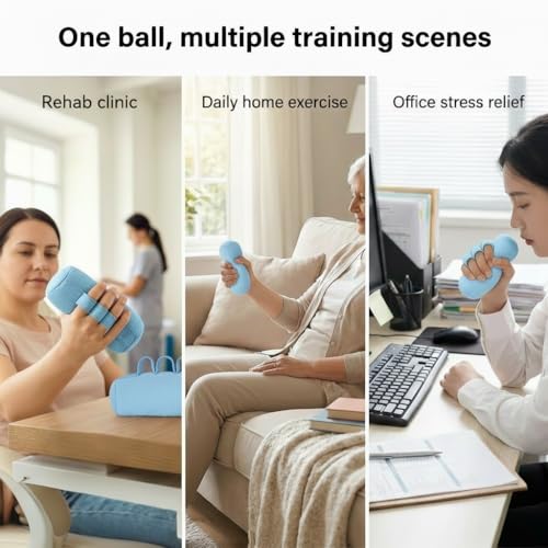 Firm Palm Grip Strengthener with PE Tube Filling, Finger Contracture Cushion for Hand Therapy, Adjustable Hand Splint Alternative for Stroke Recovery, Grip Strength & Hand Function Training, Blue