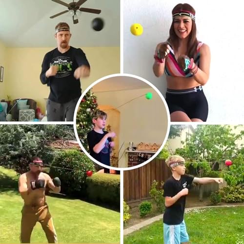 TEKXYZ® Reflex Ball with Counter App | Online Community for Boxing Ball, Perfect for Reaction, Agility, Punching Speed, Fight Skill and Hand Eye Coordination | Stocking Stuffer Gift for All Ages