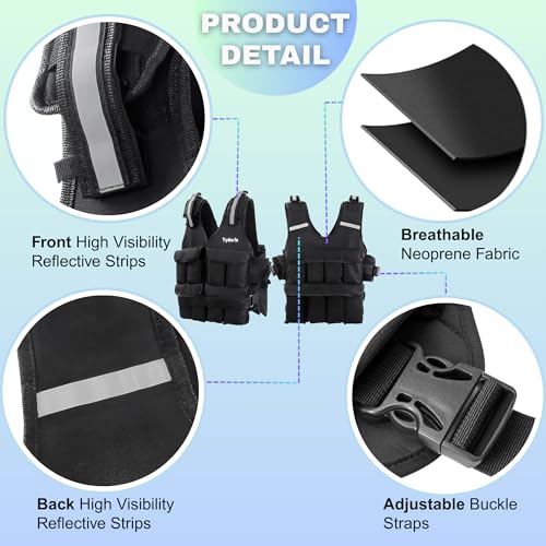 Adjustable Weighted Vest - 2-18lbs/2-42lbs Vest with 16 Ironsand Weights and Large Pocket, Weight Vest for Men and Women Strength Training, Running, Walking