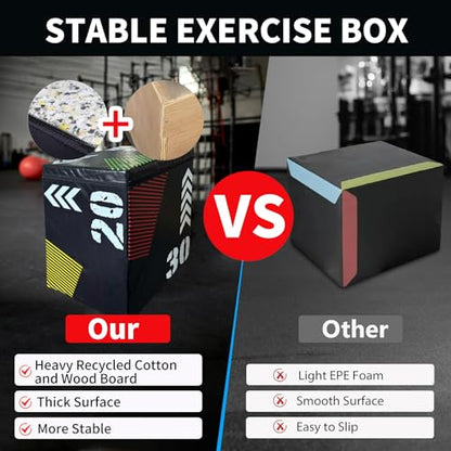 Soft Jumping Box, 3 in 1 Plyo Jumping Exercise Box, for Exercise for Home Gym