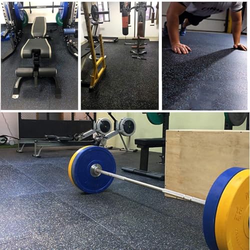 4 Pack Interlocking Tile 20" x 20”x 1”Heavy Duty Rubber Flooring Mat Anti-Vibration Anti-Slip Exercise Mats for Gym Equipment and Cushion for Workouts, Cover 11.12 Sq.Ft…
