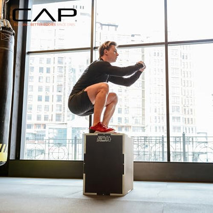CAP Barbell 3-in-1 Plyometric Box | Multiple Styles and Sizes - size: 16in x 14in x 12in, style: NON-SLIP