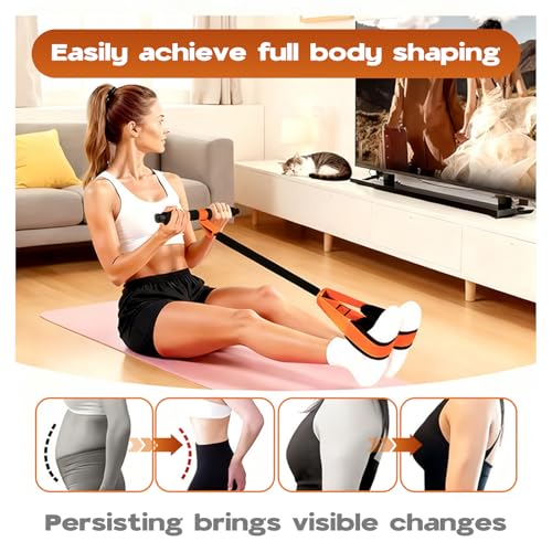 2026 Upgrade Pedal Resistance Bands with Handle, Thickened Latex Tubes and Soft Foam Fabric Foot Pedal, Figure 8 Resistance Band Set, Full Body Workout Equipment for Core Abs Waist Arms Back Training