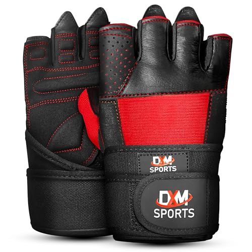Weight Lifting Gym Workout Gloves with Wrist Wrap Support for Men & Women, Full Palm Protection Exercise Gloves for Weightlifting, Training, Fitness, Hanging, Pull ups