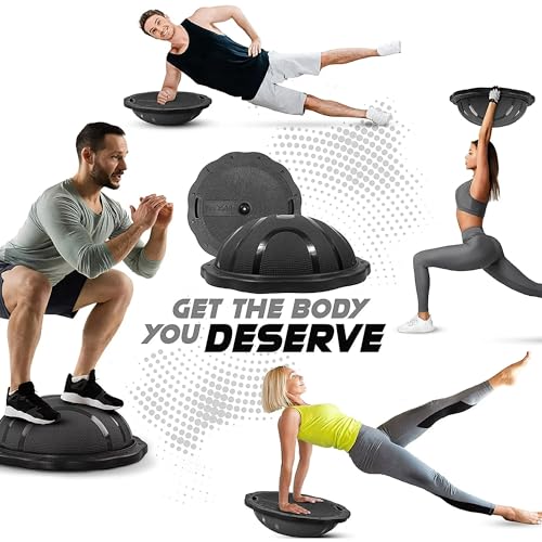 Yes4All 880LBS Half Ball Balance Trainer, Pilates Balance & Stability Ball for Exercises, Home Gym, Floor & Full Body Workouts