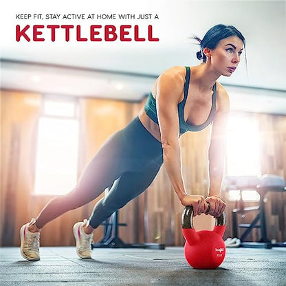 Yes4All Kettlebell, 5-65 LB Neoprene Coated Cast Iron Kettlebells, Wide Grip Handle & Flat Bottom for Swings, Squats, Deadlifts, Push Ups & Full Body Training at Home Gym - Single & Set - color: G. 25LB - Green Glimmer, style: A. Single