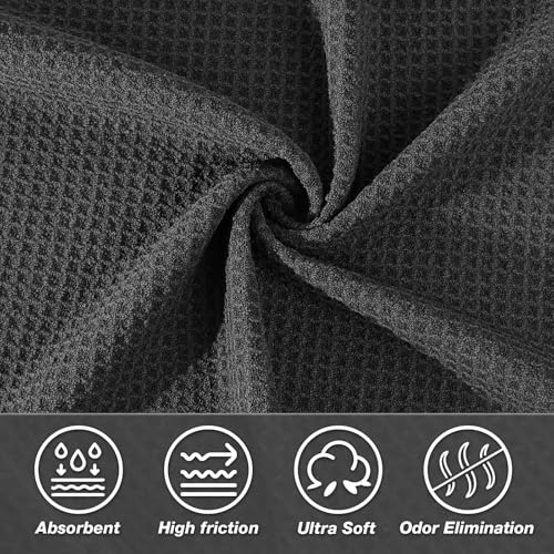Hot Yoga Mat Towel,Microfiber Yoga Mat Towels Non Slip for Hot Yoga Absorbent Microfiber Sweat Anti-Slip Grip Injury Free,26.5" X 72" -Pilates Gear,Exercise,Fitness Black