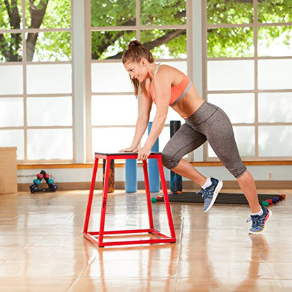 JFIT Plyometric Boxes - Made in Taiwan NO Assembly Required Single - Height Box Set and Adjustable Box Options Plyometric Platform and Jumping Agility Box for Training Conditioning Strength Training - style: 12" Height (Single Plyo Box)