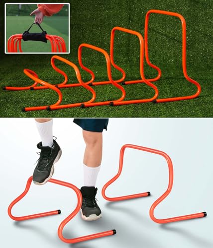 CMYUN 5 Pcs Agility Hurdles with Handle - 15/23/30/40/50cm Tall Hurdles Training Equipment, Speed and Agility Training Hurdles for Adult Kid, Lightweight