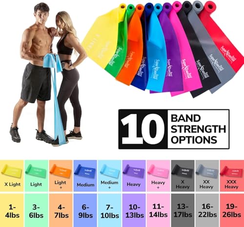 Resistance Bands for Working Out | 7Ft Long Resistance Bands |Super Exercise Bands with Carry Pouch and Door Anchor I Latex Free Workout Bands Including an Exclusive Workout App and E-Book
