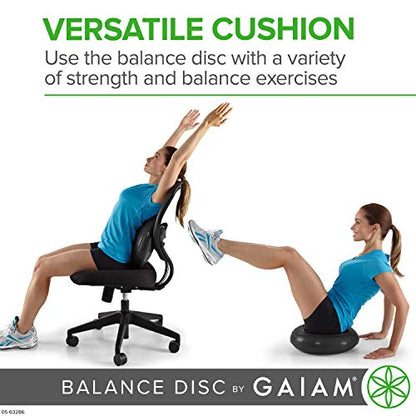 Gaiam Balance Disc Wobble Cushion, 16", Core Stability Seat - color: Black