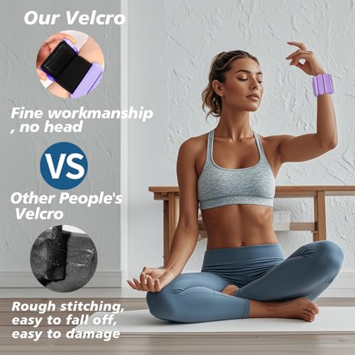 Wrist and Ankle Weights for Women & Men 2 Pack (1lb Each), Adjustable Silicone Wearable Arm & Leg Weights for Pilates, Gym, Yoga, Cardio, Strength Training - color: Purple