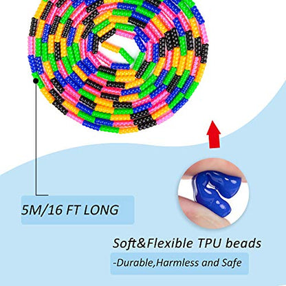 Long Double Dutch Jump Rope 16 Ft 2 Pack, Skipping Rope for Kids Adults - color: Blue