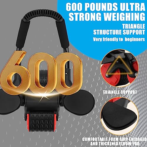 Elbow Support Automatic Rebound Abdominal Wheel，Ab Roller for Abdominal Exercise Machine，Abs Workout Equipment，Dolly Core Strengthening Trainer Fitness Belly Training