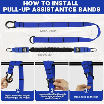 Pull Up Assist Bands Set of 4 Bands 300 Lbs - color: Blue