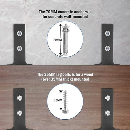Wall Mount Pull Up Bar, Heavy Duty Steel Joist Mount Chin Up Bar, Pull-Up Bar With Wood Mount and Wall Mount Screws