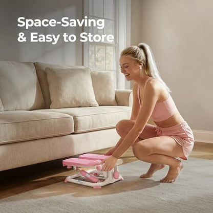 Sunny Health & Fitness Mini Stepper w/LCD Monitor & Adjustable Step Height - color: Pink
