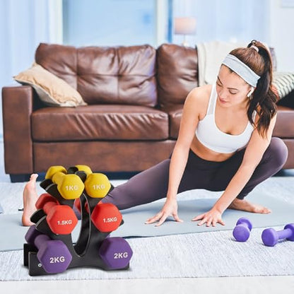 Weight Rack for Dumbbells 3 Tier, Plastic Dumbell Rack, Compact Weight Holders for Free Weights, Space Saver, Small Weight Storage Racks for Home Gym Organization, Max Load 22 lb (Without Dumbbells)