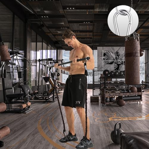 Resistance Band Bar, Portable 43 Inch Pilates Bar with Resistance Bands Home Gym Workouts Stick Squat Yoga Pilates Flexbands Kit for Full Body Shaping