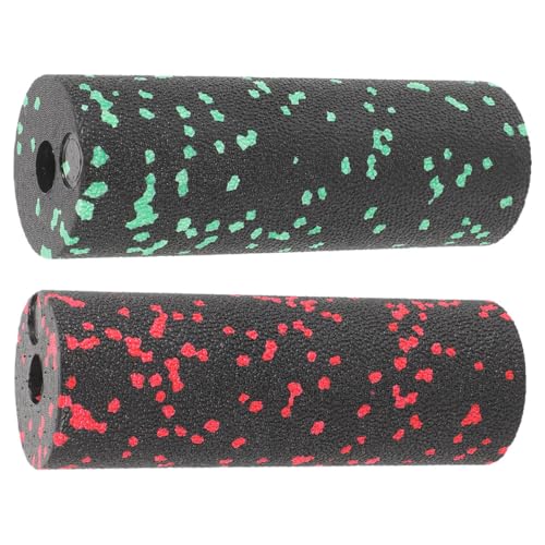2pcs Compact Fitness Foam Rollers Muscle Massage Rollers Lightweight for Deep Tissue Muscle Relaxation Exercise and Travel Use (Green, Red)