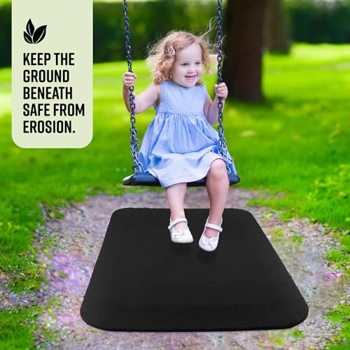 Playground Safety Rubber Wearmat for Swingsets and Slides - 1" Thick X 24" W X 40" L (2 Pack, Black) - color: Black, size: 2 Pack (40" L x 24" W x 1" Thick)