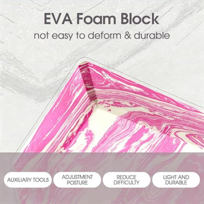 Yoga Blocks 2 Pack, Lightweight Premium EVA Foam Yoga Blocks, Non Slip Supportive Foam Blocks for Yogi, Pilates, Stretching and Meditation, Women Men Yogi Beginners Accessories - color: Pink White