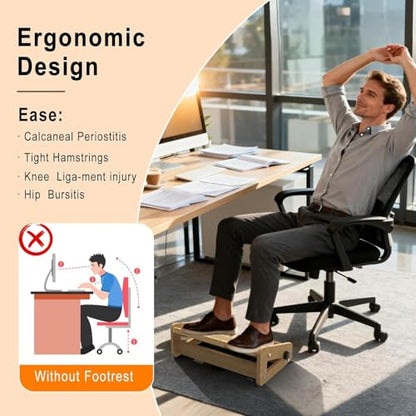 Slant Board for Calf Stretching with Foot Massage Roller, Calf Stretcher Slant Board for Exercise, Portable Adjustable Bamboo Incline Slantboard for Ankle Knees Leg Physical Therapy Equipment