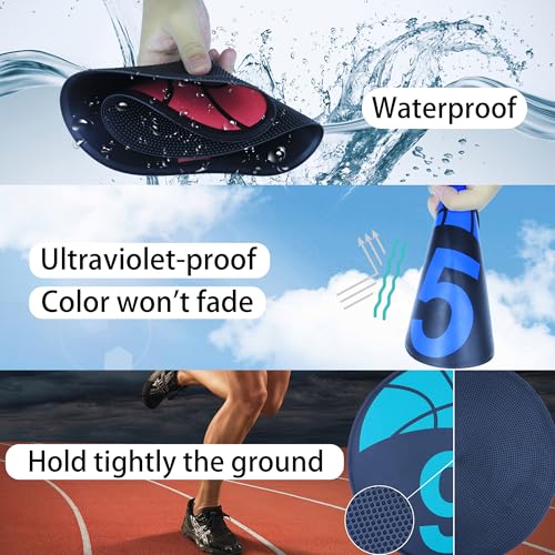 Basketball Training 9 Inch Poly Spots, 10PCS Anti-Slip Training Basketball Spot Markers Floor Spots, Waterproof Flat Filed Cones Poly Dots for Basketball Training