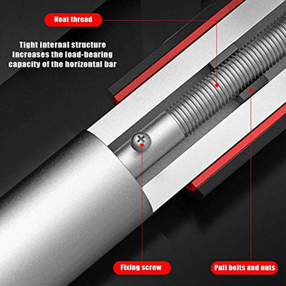 Doorway Pull Up Bar, No Screws Installation Chin Up Bar Adjustable Width with Level Tester Anti-Slip Mat and Safety Lock, Upper Body Workout Muscle Building Strength Training, Up 250Kg - size: 76~100cm