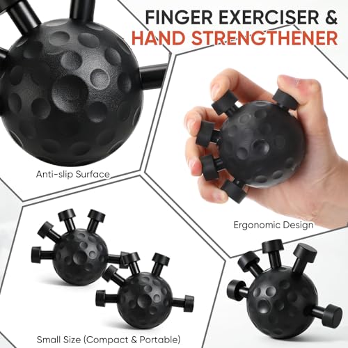 Outus 2 Pack Finger Grip Strengthener Hand Gripper Strengthener Adjustable Finger Strength Trainer Strength Trainer Ball for Gym, Piano and Guitar Training