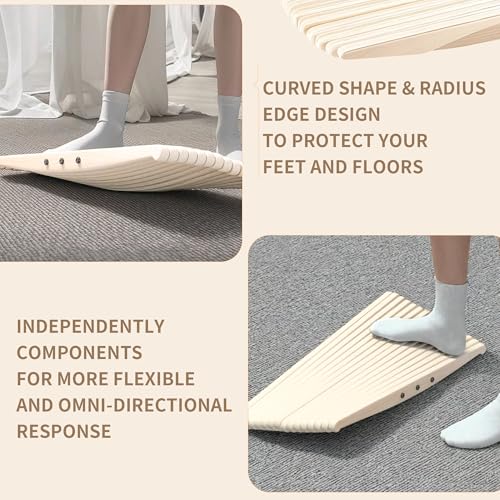 Maple Wood Balance Board, 360° Exercise Rocker Wobble Board to Simulate Surfing, Skiing & Skateboarding, Anti-Slip Flat for Standing Desk, Focus, Movement, and Ankle Strength Training