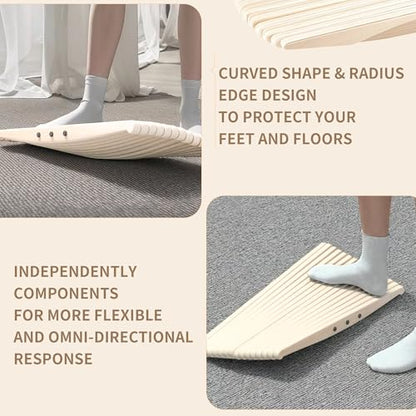 Maple Wood Balance Board, 360° Exercise Rocker Wobble Board to Simulate Surfing, Skiing & Skateboarding, Anti-Slip Flat for Standing Desk, Focus, Movement, and Ankle Strength Training