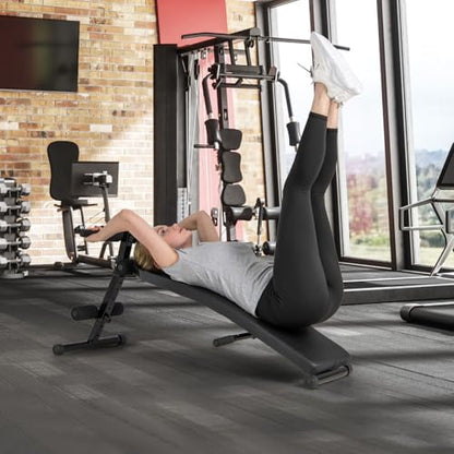 Sit Up Bench, Folding Exercise Bench Ab Workout Equipment, Adjustable Decline Workout Bench for Home Gym