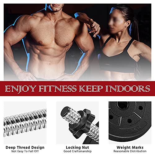 Yaheetech Adjustable Dumbbell Sets Free Weights for Women Men Beginner Dumbbells Changeable Home Gym Apartment Exercise & Fitness Equipment Black - size: 66 pounds