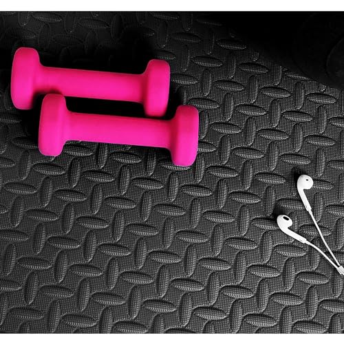 BalanceFrom 2-Pack 24-Count 24x24x0.75 Inch EVA Interlocking Foam Exercise Tile Mat, Black – Non-Slip Puzzle Flooring for Home Gym, Fitness Studio, or Playroom