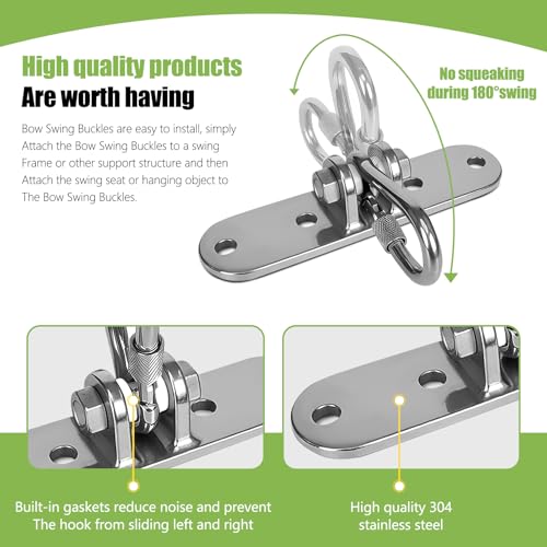 Ceiling Mount Swing Hanger with Bearing 900 LB Capacity Heavy Stainless Steel Hanging Chair Mount Swing Hardware for Swingset Playground,Quick Suspension Replacement - size: size 8