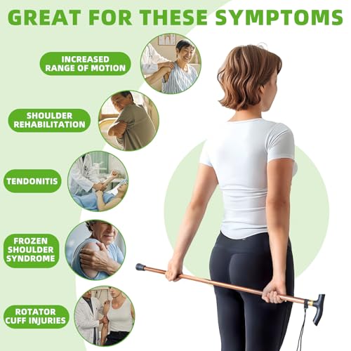 Shoulder Pulley for Physical Therapy, Foldable Shoulder Wand Rotator Cuff Rehab – Portable & Shoulder Reliever with Hook, Lightweight Stretching Tool – Durable Shoulder Exercise Equipment (Gold) - color: Gold
