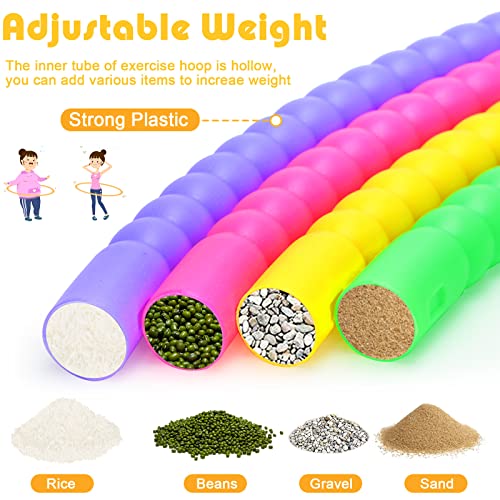 Toy Hoop Detachable Plastic Hoops Exercise Equipment Toy Adjustable Rings for Sports Party Game Dance Pet Training - color: Vinsot