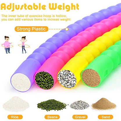 Toy Hoop Detachable Plastic Hoops Exercise Equipment Toy Adjustable Rings for Sports Party Game Dance Pet Training - color: Vinsot