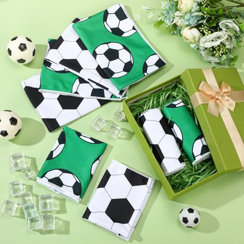 12 Pcs Soccer Cooling Towels 30" x 9" Quick Dry Microfiber Sweat Towels for Workout, Gym, Running, Soccer Teams Sports Fans Party Favors Gifts - style: Soccer