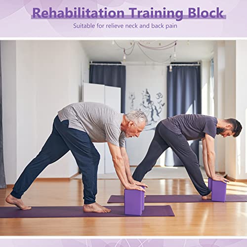 10 Pcs Yoga Blocks Eva Foam Blocks Supportive Yoga Brick Soft Non Slip Gymnastic Blocks Lightweight Dance Blocks for Stretching Accessories for Women, Pilates, Meditation (Purple)